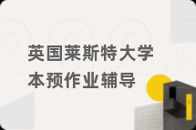 英国莱斯特大学本预作业辅导