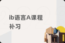 ib语言A课程补习