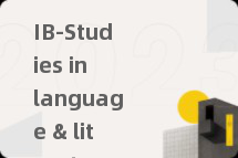 IB-Studies in language & literature