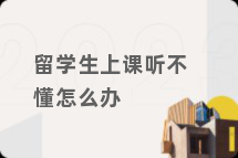 留学生上课听不懂怎么办