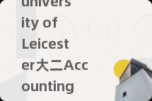 university of Leicester大二Accounting and Finance