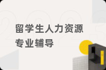 留学生人力资源专业辅导