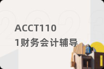 ACCT1101财务会计辅导