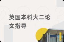 英国本科大二论文指导
