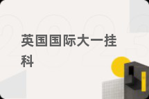 英国国际大一挂科