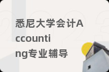 悉尼大学会计Accounting专业辅导