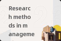 Research methods in management