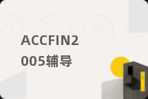 ACCFIN2005辅导