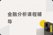金融分析课程辅导