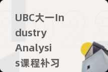 UBC大一Industry Analysis课程补习