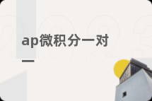 ap微积分一对一
