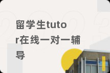 留学生tutor在线一对一辅导