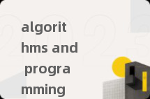 algorithms and programming