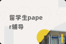 留学生paper辅导