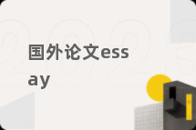 国外论文essay
