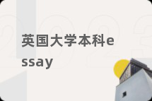 英国大学本科essay
